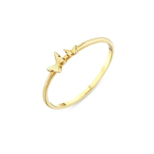 Minimal İki Kelebekli Yüzük