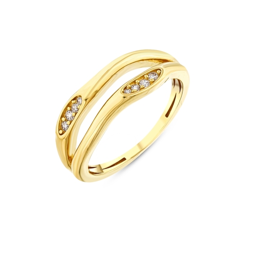 İkili Oval Taşlı Yüzük