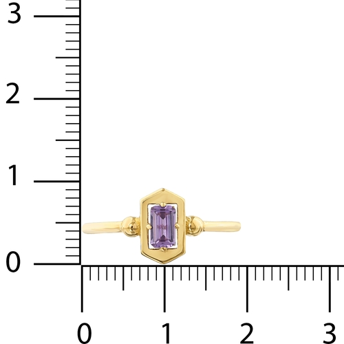 Ametist Baget Taşlı Altıgen Yüzük