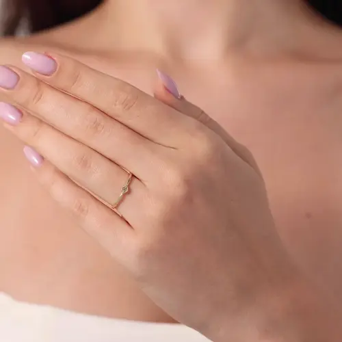 Minimalist Hexagonal Geometric Cut Ring