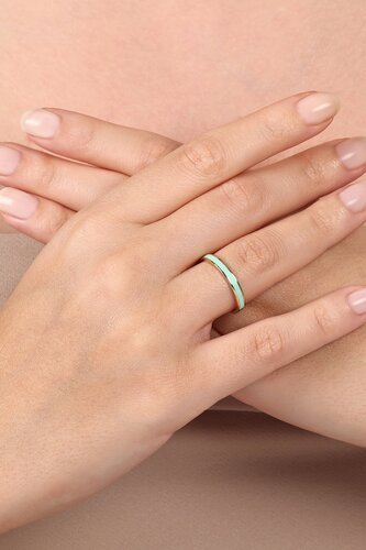 Turkuaz Mineli Altın Yüzük