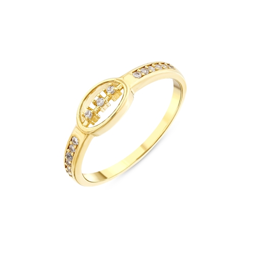 Oval Çerçeve Tria Taşlı Yüzük