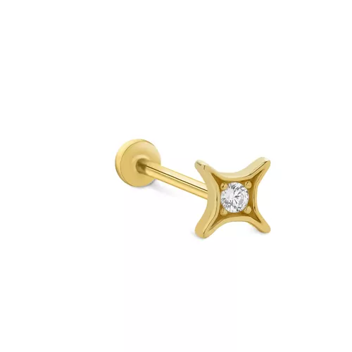 DÖRT KÖŞELİ TEKTAŞ TRAGUS KÜPE