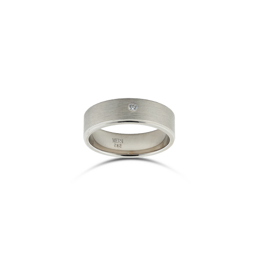 Solitaire White Gold Wedding Band