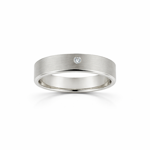 Solitaire White Gold Wedding Band