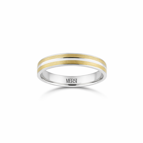 Gold Two-Tone Wedding Band