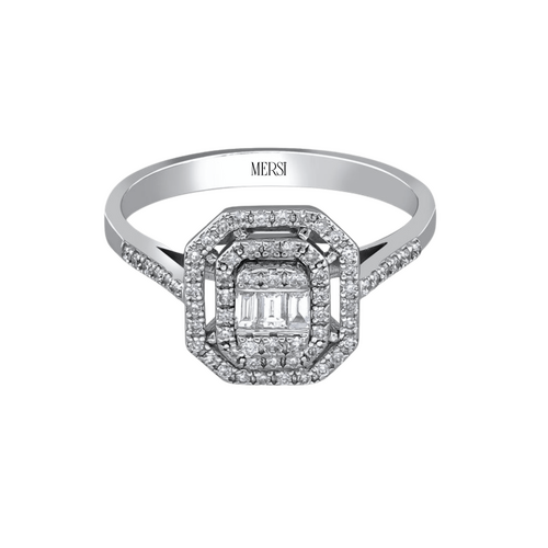 PIRLANTA 0.32 CT BAGET YÜZÜK