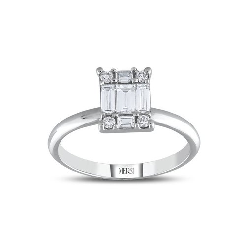 PIRLANTA 0.45 CT BAGET YÜZÜK