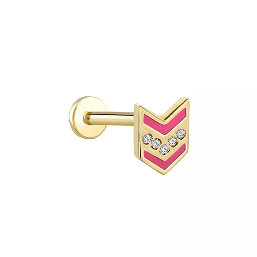 OK PEMBE MİNELİ BEŞTAŞLI TRAGUS KÜPE