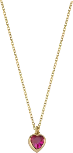 KIRMIZI TAŞLI KALP KOLYE