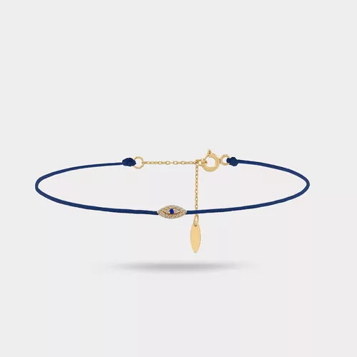 IRIS EYE KOYU MAVİ İP PIRLANTA BİLEKLİK