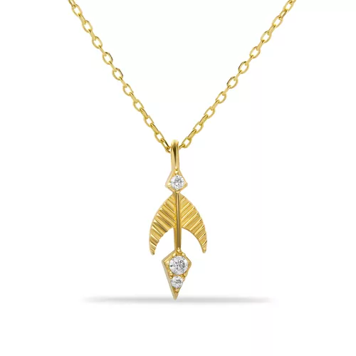 ALTIN TAŞLI OK KOLYE