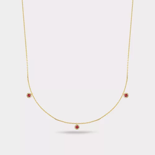 MERIDIAN YAKUT PIRLANTA KOLYE