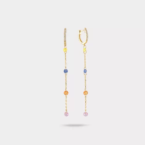 MELODIC MULTICOLORED ZİNCİR KÜPE