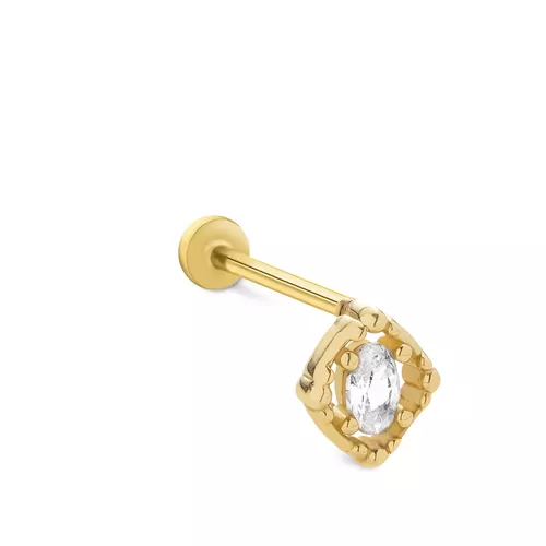 RETRO OVAL TEKTAŞ TRAGUS KÜPE