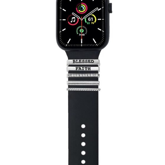 Microsonic Apple Watch 6 40mm Kordon Aksesuarı Blessed Faith Charm Gümüş