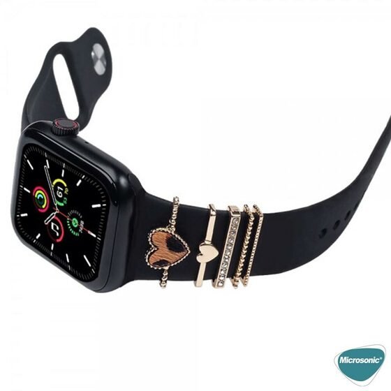 Microsonic Apple Watch 6 40mm Kordon Aksesuarı Blessed Faith Charm Gold