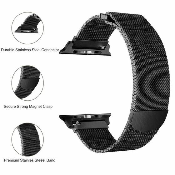 Microsonic Apple Watch Series 7 45mm Milanese Loop Kordon Lacivert