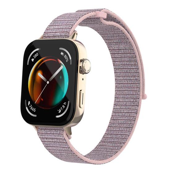 Microsonic Huawei Watch Fit 4 Pro Hasırlı Kordon Woven Sport Loop Rose Gold