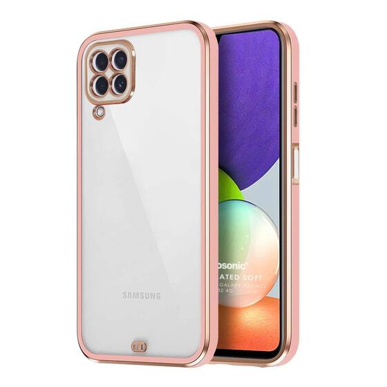 Microsonic Samsung Galaxy M32 4G Kılıf Laser Plated Soft Pembe