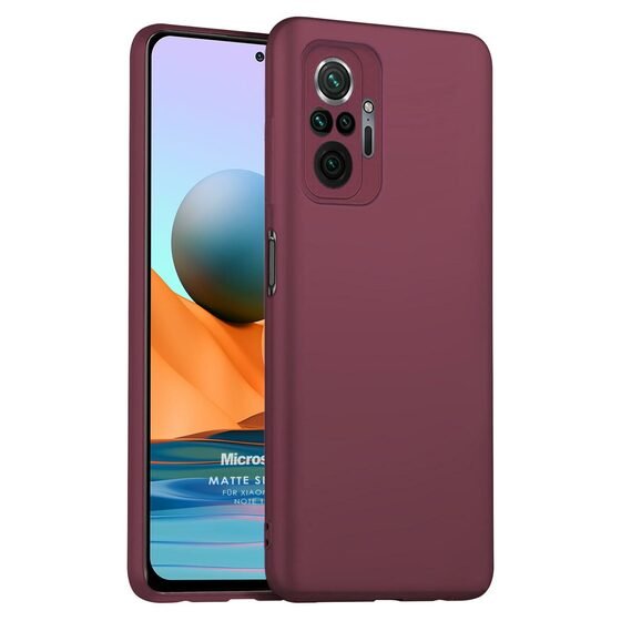 Microsonic Matte Silicone Xiaomi Redmi Note 10 Pro Kılıf Mor