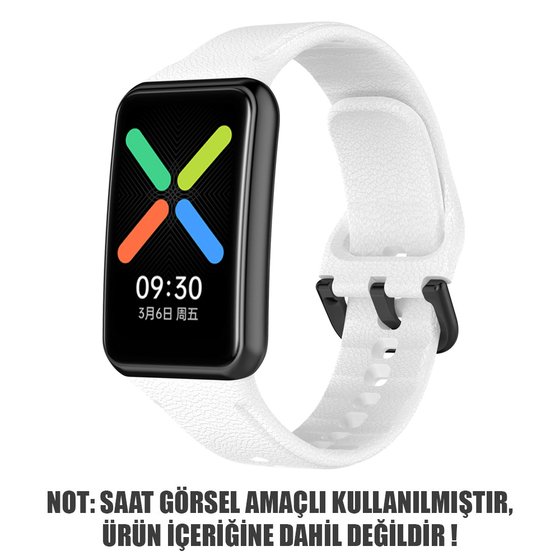 Microsonic Oppo Watch Free Kordon, Silicone Sport Band Beyaz