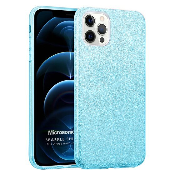 Microsonic Apple iPhone 12 Pro Kılıf Sparkle Shiny Mavi