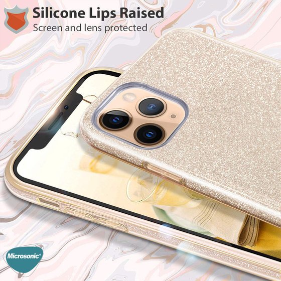 Microsonic Apple iPhone 12 Pro Kılıf Sparkle Shiny Mavi