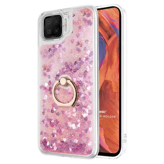 Microsonic Oppo A73 Kılıf Glitter Liquid Holder Pembe