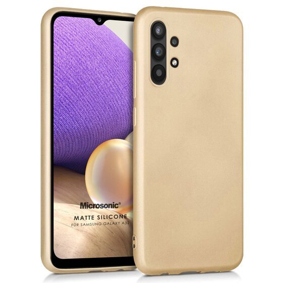 Microsonic Matte Silicone Samsung Galaxy A32 5G Kılıf Gold