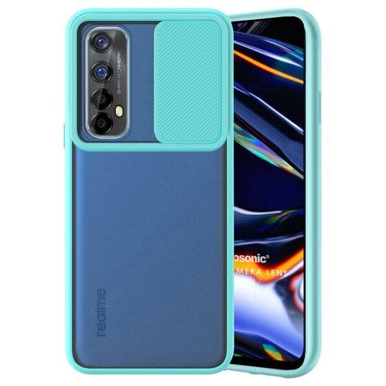 Microsonic Realme 7 Kılıf Slide Camera Lens Protection Turkuaz