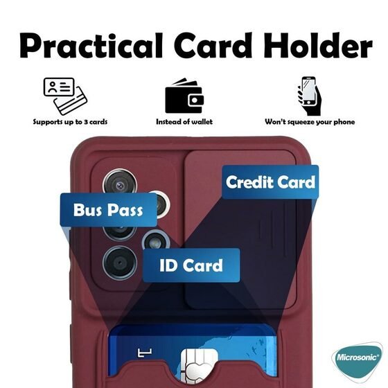 Microsonic Samsung Galaxy A52s Kılıf Inside Card Slot Mürdüm