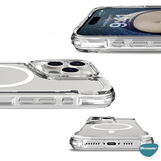 Microsonic Apple iPhone 16 Pro Max Kılıf MagSafe Trex Bumper Şeffaf