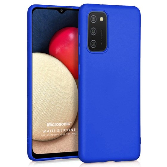 Microsonic Matte Silicone Samsung Galaxy A02s Kılıf Mavi