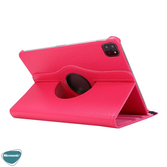 Microsonic Apple iPad Pro 11'' 2020 2.Nesil Kılıf, (A2228-A2068-A2230) 360 Rotating Stand Deri Pembe