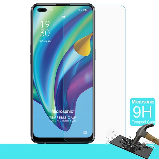 Microsonic Oppo Reno 4 Lite Tempered Glass Cam Ekran Koruyucu