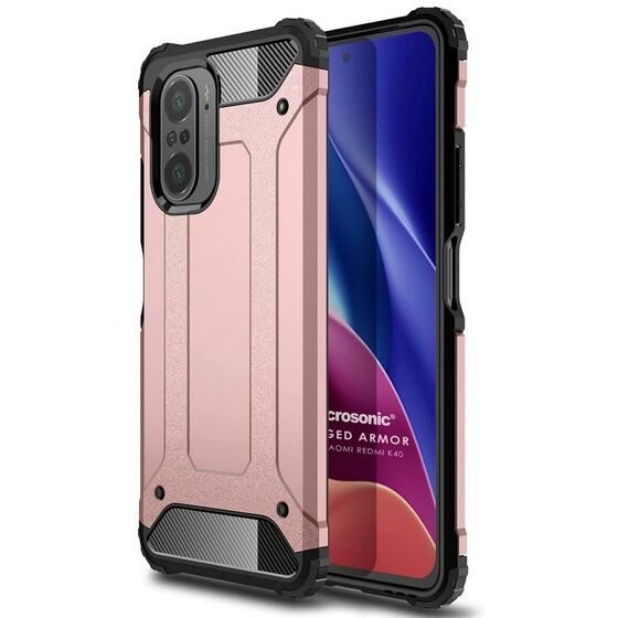 Microsonic Xiaomi Poco F3 Kılıf Rugged Armor Rose Gold