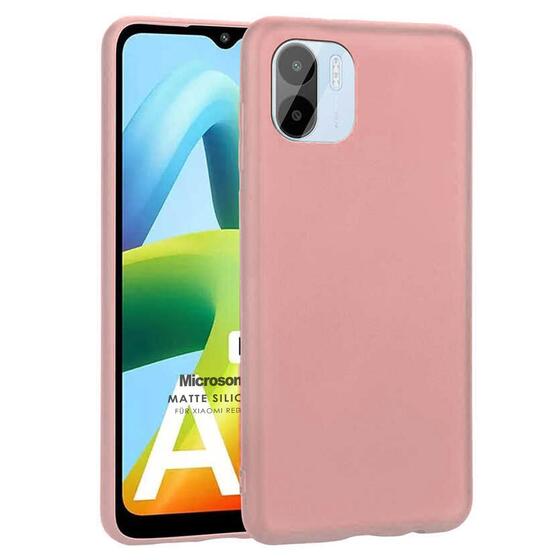 Microsonic Matte Silicone Xiaomi Redmi A1 Kılıf Rose Gold