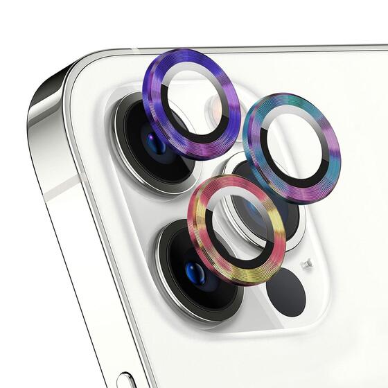 Microsonic Apple iPhone 13 Pro Max Tekli Kamera Lens Koruma Camı Renkli