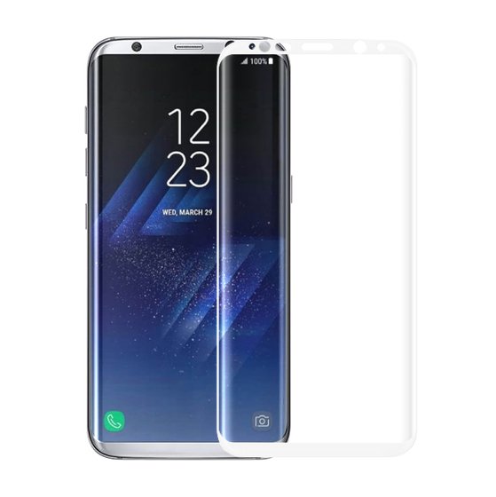 Microsonic Samsung Galaxy S8 Plus 3D Kavisli Temperli Cam Ekran koruyucu Kırılmaz Film Beyaz