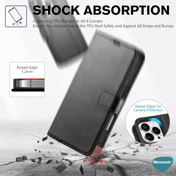 Microsonic Xiaomi Poco X7 Pro Kılıf Delux Leather Wallet Kırmızı