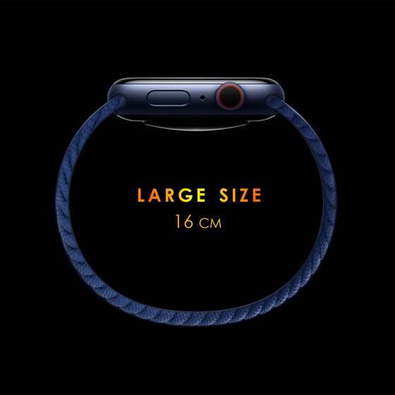 Microsonic Apple Watch SE 2022 44mm Kordon, (Large Size, 160mm) Braided Solo Loop Band Sarı