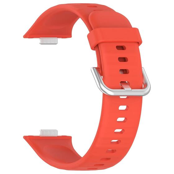 Microsonic Huawei Watch Fit 4 Kordon, Silicone Sport Band Turuncu