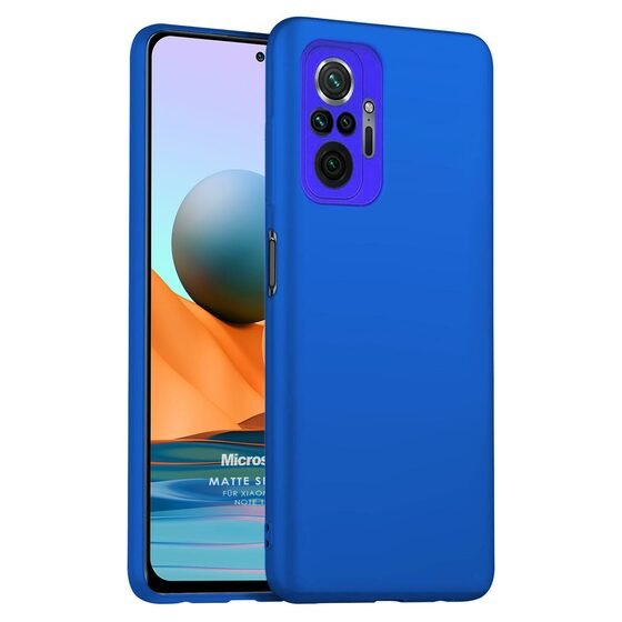 Microsonic Matte Silicone Xiaomi Redmi Note 10 Pro Kılıf Mavi