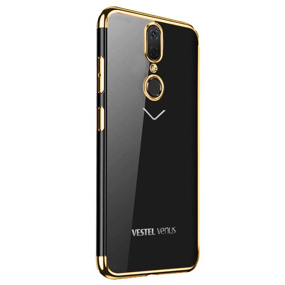 Microsonic Vestel Venüs V7 Kılıf Skyfall Transparent Clear Gold