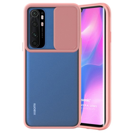 Microsonic Xiaomi Mi Note 10 Lite Kılıf Slide Camera Lens Protection Pembe