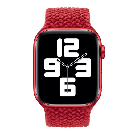 Microsonic Apple Watch Series 3 38mm Kordon, (Medium Size, 147mm) Braided Solo Loop Band Kırmızı