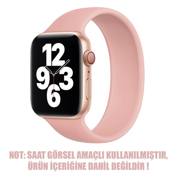 Microsonic Apple Watch SE 2022 44mm Kordon, (Medium Size, 155mm) New Solo Loop Rose Gold