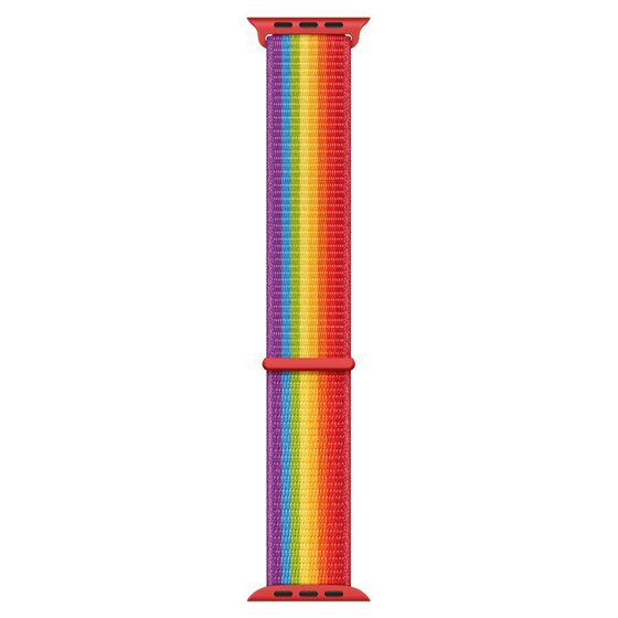 Microsonic Apple Watch Series 7 41mm Hasırlı Kordon Woven Sport Loop Pride Edition