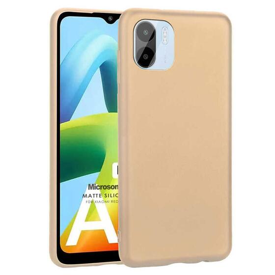 Microsonic Matte Silicone Xiaomi Redmi A1 Kılıf Gold